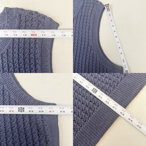 Penningtons Sleeveless Crochet Cotton Sweater Tank with Ribbed Bands Blue 4X NWT - Picture 15 of 16